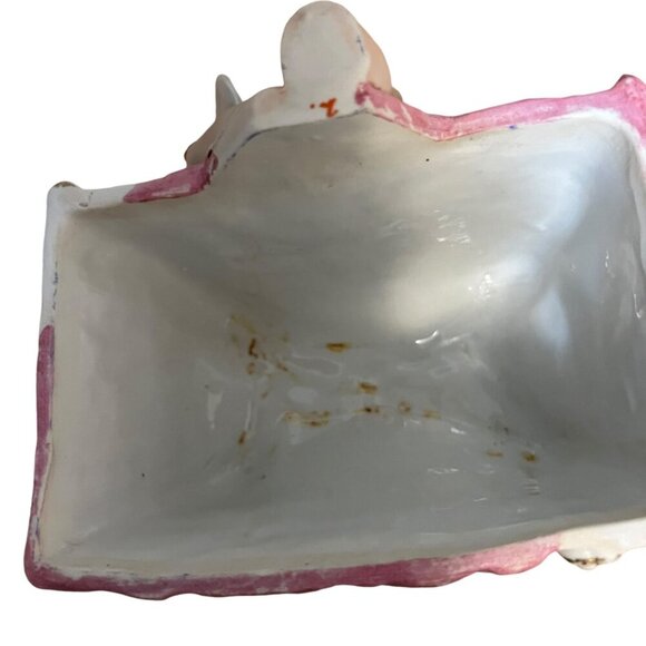 Antique‎ German Large Porcelain Figure Trinket Box - Picture 8 of 9